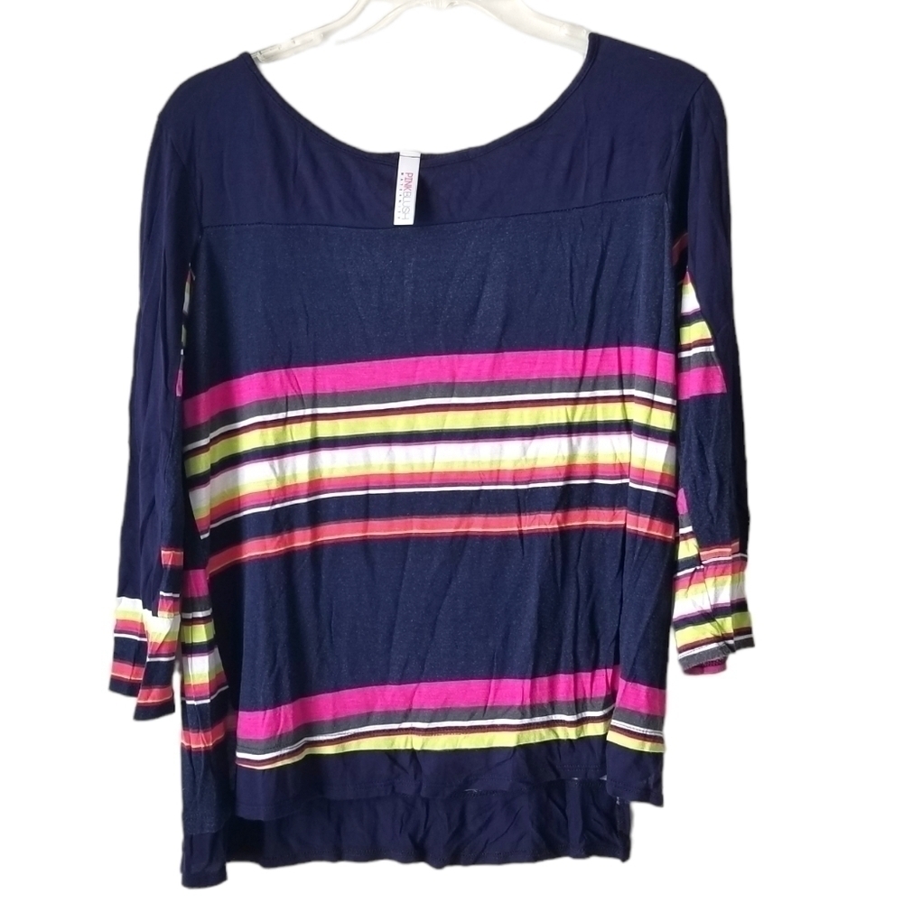 PinkBlush Maternity Stripped 3/4 Sleeve Tee Size L